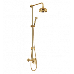 Art Deco System prysznicowy natynkowy z baterią złoty Omnires