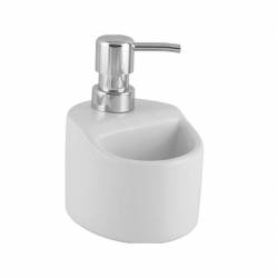 YOGO dozownik ceramiczny do mydła lub płynu do naczyń biały matowy.