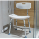 Krzesło prysznicowe białe z regulacją wysokości i oparciem