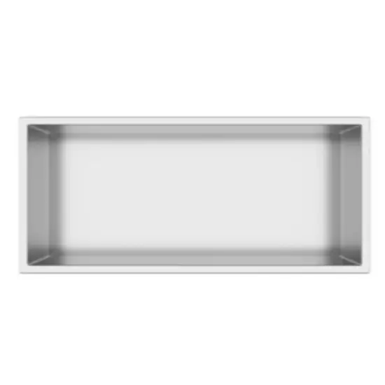 Półka wnękowa Wall Box 45 x 20 x 10 cm stal nierdzewna szczotkowana z kołnierzem