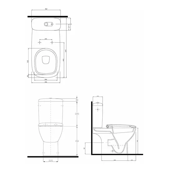 Zestaw WC kompakt STYLE odpływ uniwersalny