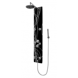 Panel prysznicowy Cleo z hydromasażem czarne szkło uniwersalny
