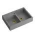 BILL 120 zlewozmywak nakładany GRANITEQ 2-komorowy 90x60x19,5 silver stone / elementy złote