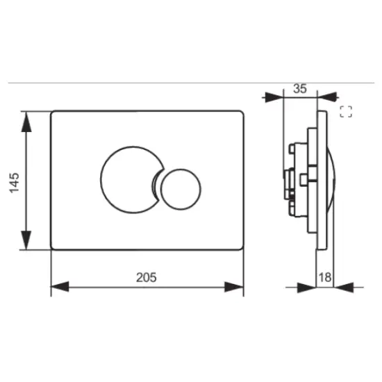 Przycisk spłukujący 205x145 mm SANIT S706 Złoty