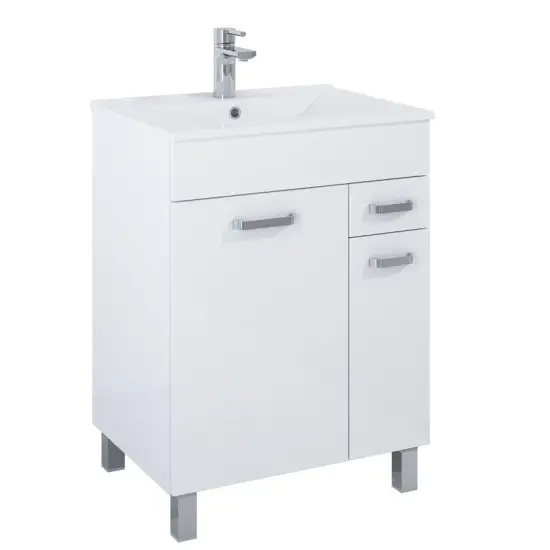 Komplet szafka 2-drzwiowa z umywalką biała 60 x 45,6 x 82 cm white ROCA SUNN KYRA