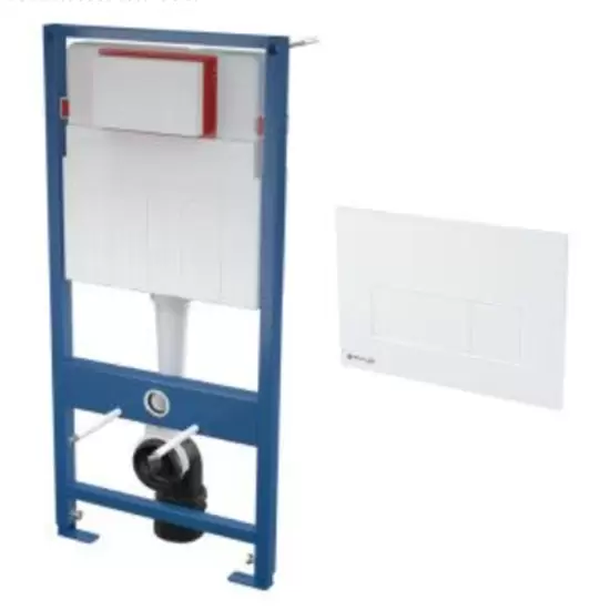 Stelaż podtynkowy 51x109x12 cm do WC montażu do zabudowy z przyciskiem białym spłukiwanie 2/4 l Alcaplast