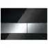 TECEsquare podwójny przycisk spłukujący szklany do WC szkło czarny/chrom połysk 220 x 150 x 11 mm Tece