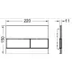 TECEsquare podwójny przycisk spłukujący szklany do WC szkło czarny/chrom połysk 220 x 150 x 11 mm Tece