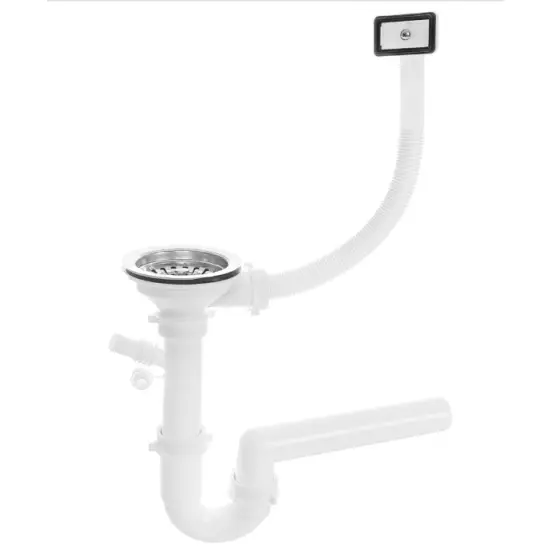 FARO Zlewozmywak wpuszczany 1 komora z ociekaczem 50x77x17 cm stalowy len z syfonem