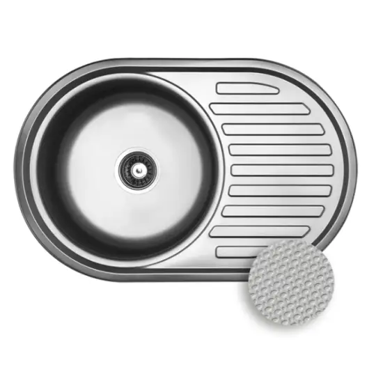 Zlewozmywak FARO 77 x 50 x 18 len wpuszczany solidna stal Kuchinox